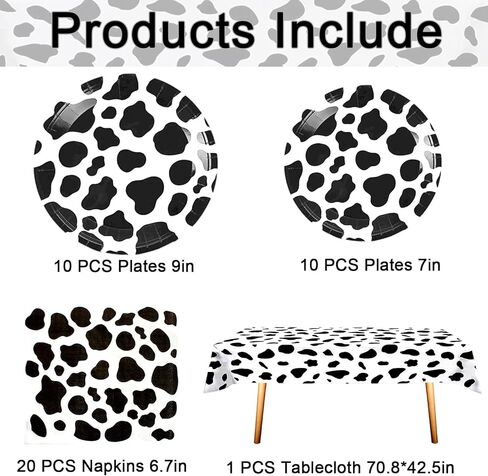 41 قطعة من لوازم الحفلات ذات طباعة البقرة، وديكورات حفلات البقر، تتضمن 20 طبقًا و20 منديلًا ومفرش طاولة واحد للحفلات التي تحمل طابع حيوانات المزرعة، وحفلات أعياد الميلاد بطابع البقرة in Kuwait