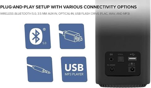 Creative Labs 51MF1690AA002 T100 2.0 نظام سماعات بلوتوث - 40 واط RMS - 50 هرتز إلى 20 كيلو هرتز - USB - مكبرات صوت كمبيوتر سطح المكتب اللاسلكية المدمجة Hi-Fi (متجددة) in Saudi Arabia