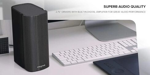 Creative Labs 51MF1690AA002 T100 2.0 نظام سماعات بلوتوث - 40 واط RMS - 50 هرتز إلى 20 كيلو هرتز - USB - مكبرات صوت كمبيوتر سطح المكتب اللاسلكية المدمجة Hi-Fi (متجددة) in Saudi Arabia