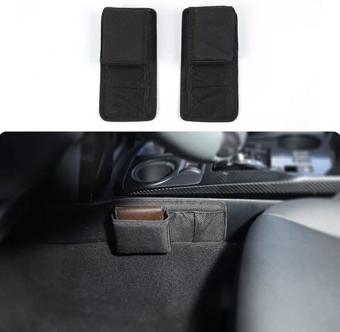 حقيبة تخزين محمولة من Hoolcar Gear Shift جيوب تخزين سوداء لسيارة Toyota 4Runner 2010-2020، قطعتان in Saudi Arabia