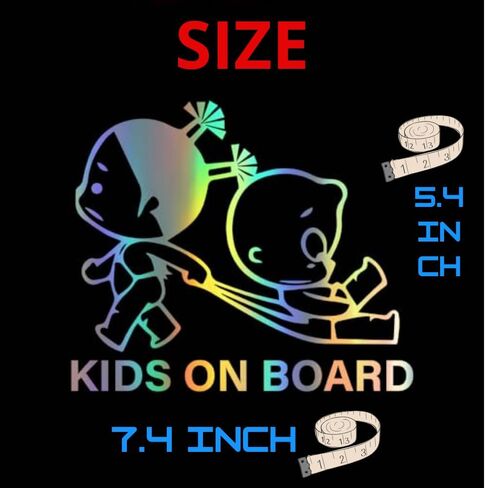 Baby on Board Sign Stickers High Intensity Safety Sign Baby in Car Feet Decal Baby Kids Safety Signs Stickers Kids Safety Warning for Car Bumper Window (Holographic Silver) in Kuwait