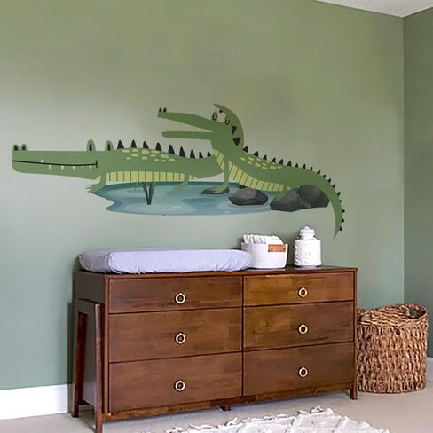 Huge Mid Century Modern Wall Mural Sticker Peel and Stick, Transparent PVC Deer Wallpaper Wall Decal, Nursery Woodland Animals Wall Art Decor for Boys Bedroom Playroom Kids Room Living Room in Kuwait