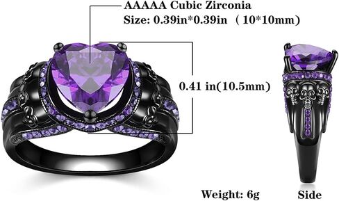 Gothic Jewelry Black Skull Rings Biker Rings Vampire Accessories Halloween Gothic Engagement Rings for Women Gifts Christmas Gifts in Saudi Arabia