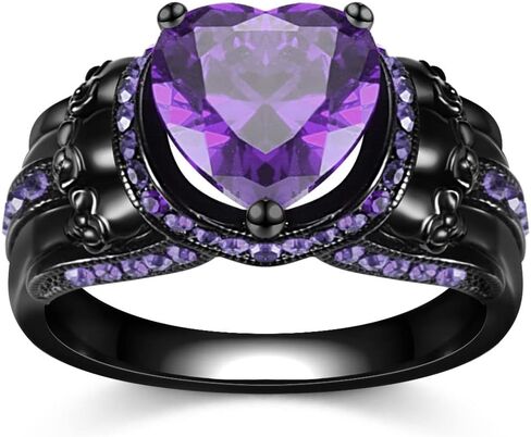 Gothic Jewelry Black Skull Rings Biker Rings Vampire Accessories Halloween Gothic Engagement Rings for Women Gifts Christmas Gifts in Saudi Arabia