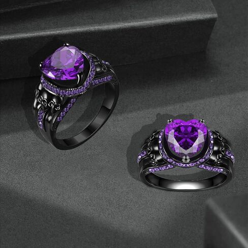 Gothic Jewelry Black Skull Rings Biker Rings Vampire Accessories Halloween Gothic Engagement Rings for Women Gifts Christmas Gifts in Saudi Arabia