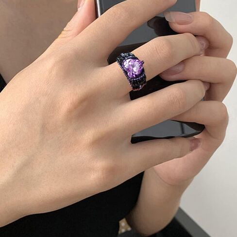 Gothic Jewelry Black Skull Rings Biker Rings Vampire Accessories Halloween Gothic Engagement Rings for Women Gifts Christmas Gifts in Saudi Arabia