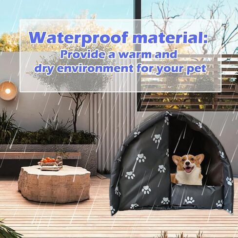 Cat House for Outdoor,Weatherproof Warm Feral Cats Shelter Outside/Indoor Collapsible Insulated Pet Houses Foldable Stray Cat Tent Cave for Kitty Puppy Small Animals Four Season(Black) in Saudi Arabia