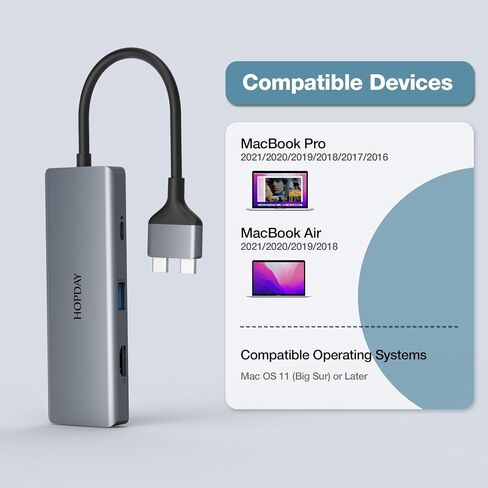 قاعدة توصيل USB C 9 في 2، موزع USB C ثلاثي العرض مع موصل USB C مزدوج متوافق مع MacBook Pro/Air (Dual 4K HDMI، 100W PD، USB 3.0، SD/TF، ​​صوت 3.5 ملم) in Saudi Arabia