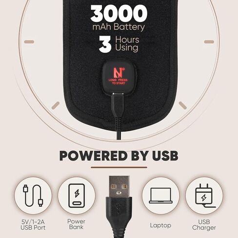 وسادة تدفئة يدوية من Aroma Season، وسادة تدفئة لتخفيف نفق الرسغ، لاسلكية، دعامة لف اليد للتدفئة، دعامة التهاب غمد الوتر من De Quervain، بطارية قابلة لإعادة الشحن بقدرة 3000 مللي أمبير في الساعة in Kuwait