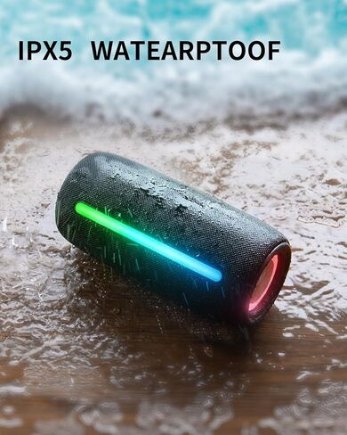 مكبرات صوت بلوتوث LENRUE M6P مع بلوتوث V5.3، أضواء RGB، صوت عالي الدقة 10 وات، اقتران لاسلكي حقيقي، مقاومة للماء IPX5، مكبر صوت محمول للسفر والمنزل والحفلات الخارجية والشاطئ in Kuwait