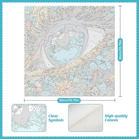 HEIBAGO DIY Paint by Numbers Kit for Adults 12"x12" Framed Canvas&Wooden Easel, Acrylic Paint by Numbers Kits for Adults Beginner, Fantastic Flowers Eye Drawing Arts and Crafts for Home Wall Decor in Saudi Arabia