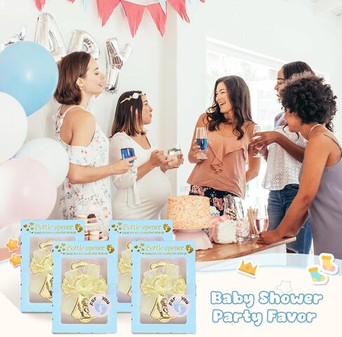 AerWo 24 Packs Baby Shower Bottle Opener Favors, Cute Boy Angel Prayer In Gold Cross Shaped Bottle Opener with Gift Boxes, Versatile Baby Shower Return Gifts for Guests Souvenirs First Communion Decor in Saudi Arabia