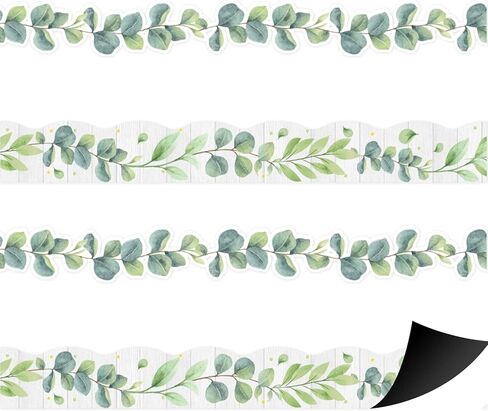 24 قطعة من لوحة نشرة الأوكالبتوس المغناطيسية للفصل الدراسي، حدود للفصل الدراسي، حدود مغناطيسية للمعلمين، شرائط حدود للفصل الدراسي، ديكورات للفصول الدراسية لسبورة السبورة المكتبية، لوحة بيضاء للديكور in Kuwait