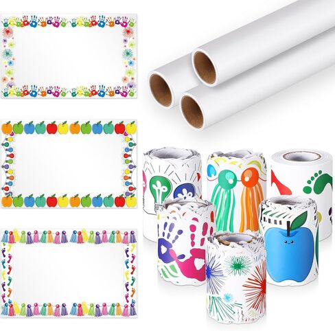 3 Rolls 4 x 12 ft Bulletin Board Roll and 6 Rolls 160 ft Rolled Border Trim Fade Resistant Bulletin Board Paper Bulletin Board Borders for Classroom Back to School Decorations(Morandi) in Saudi Arabia