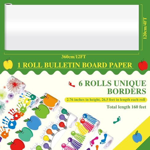 3 Rolls 4 x 12 ft Bulletin Board Roll and 6 Rolls 160 ft Rolled Border Trim Fade Resistant Bulletin Board Paper Bulletin Board Borders for Classroom Back to School Decorations(Morandi) in Saudi Arabia