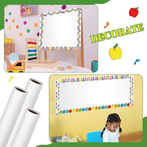 3 Rolls 4 x 12 ft Bulletin Board Roll and 6 Rolls 160 ft Rolled Border Trim Fade Resistant Bulletin Board Paper Bulletin Board Borders for Classroom Back to School Decorations(Morandi) in Saudi Arabia