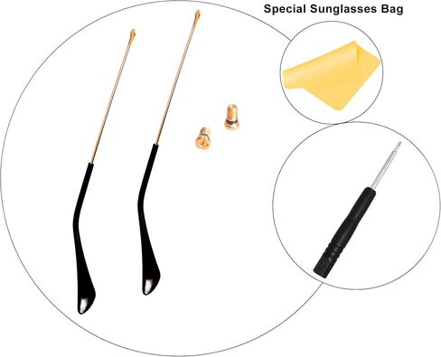 Suitable/Replacement for Ray-Ban 3025 Aviator Sunglasse Temple Arms Nose Pads Temple Tips if Applicable (golden arm+clear temple) in Saudi Arabia