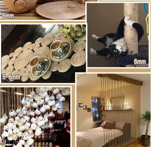 حبل الجوت الملتوي مقاس 1/2 بوصة، 3 جدائل من حبل القنب الطبيعي العتيق للتعليق أو الحرف اليدوية، ديكور منزلي، مناظر طبيعية، بحري - 100 قدم (0.5) in Kuwait