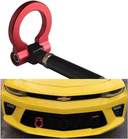DEWHEL JDM Folding Screw On Racing T2 Tow Hooks Front Rear for 2016-up 6th Gen Chevy Camaro (Red) in Kuwait