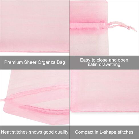 100 قطعة من أكياس هدايا الأورجانزا من WenTao، مقاس 4 × 4.72 حقائب هدايا لحفلات الزفاف بألوان مختلطة مع رباط، حقيبة مجوهرات حلوى فاخرة للحفلات in Kuwait