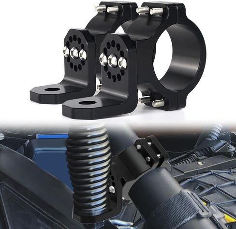2PCS UTV Whip Mount، UTV Light Flag يتصاعد من الألومنيوم بزاوية 360 درجة قابلة للتعديل لقفص لفة من 1.75 بوصة إلى 2 بوصة متوافق مع Polaris RZR 900 1000 XP Pro Can Am X3 in Kuwait