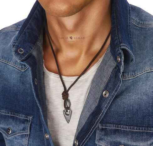 Mens Necklace with Cross/Tooth/Arrowhead/Surfboard/Tusk Pendant SURF-INSPIRED STYLE Cord Rope for Men, Boyfriend Holidays Vacation BEACH Party Tribal Festival, Imitation in Saudi Arabia