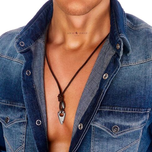Mens Necklace with Cross/Tooth/Arrowhead/Surfboard/Tusk Pendant SURF-INSPIRED STYLE Cord Rope for Men, Boyfriend Holidays Vacation BEACH Party Tribal Festival, Imitation in Saudi Arabia