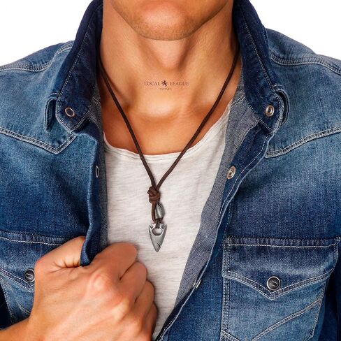 Mens Necklace with Cross/Tooth/Arrowhead/Surfboard/Tusk Pendant SURF-INSPIRED STYLE Cord Rope for Men, Boyfriend Holidays Vacation BEACH Party Tribal Festival, Imitation in Saudi Arabia