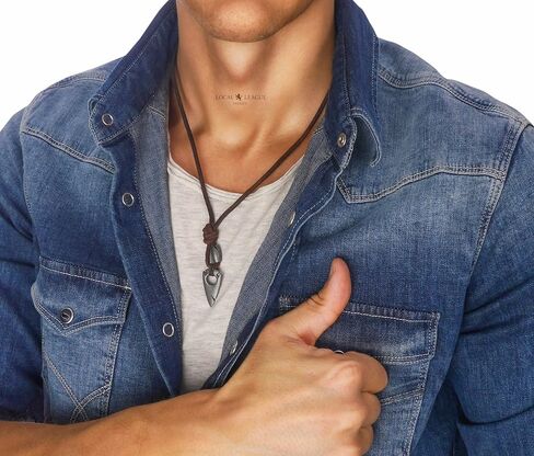 Mens Necklace with Cross/Tooth/Arrowhead/Surfboard/Tusk Pendant SURF-INSPIRED STYLE Cord Rope for Men, Boyfriend Holidays Vacation BEACH Party Tribal Festival, Imitation in Saudi Arabia
