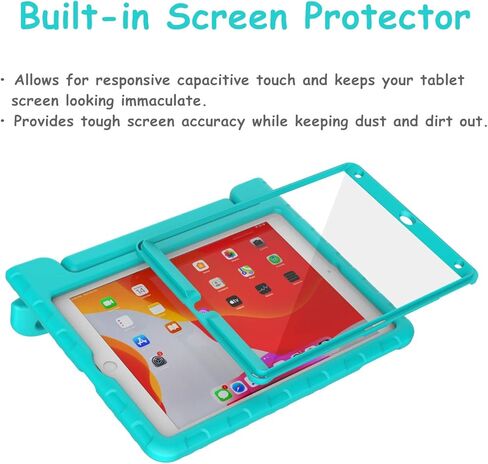 حافظة MAISON Kids لجهاز iPad 9th/8th/7th Generation، 2021/2020/2019 مقاس 10.2 بوصة - غطاء حامل واقٍ خفيف الوزن مقاوم للصدمات مع واقي شاشة مدمج (أحمر + أزرق) in Saudi Arabia