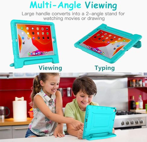 حافظة MAISON Kids لجهاز iPad 9th/8th/7th Generation، 2021/2020/2019 مقاس 10.2 بوصة - غطاء حامل واقٍ خفيف الوزن مقاوم للصدمات مع واقي شاشة مدمج (أحمر + أزرق) in Saudi Arabia