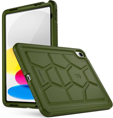 Poetic TurtleSkin Designed for New iPad 10.9 inch 10th Generation (2022) Case, Heavy Duty Shockproof Kids Friendly Silicone Case Cover, Only Compatible with New iPad 10.9 10th Generation, Black in Saudi Arabia