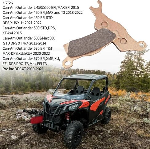 وسادات الفرامل لـ Can-Am Outlander 570 650 850 450 500 800R 1000 EFI XT XT-P XMR DPS XXC MAX STD 4x4 LTD 3 مجموعات من وسادات الفرامل الأمامية والخلفية النحاسية الملبدة 2012-2022 705601014 705601015 in Saudi Arabia