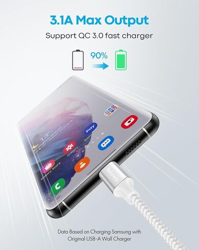 White USB to USB C Cable 3ft 2Pack, USBC Car Play Charging Cord for New iPhone 16 15 Plus Pro Max, for Samsung Galaxy S23 S21, Pixel in Saudi Arabia