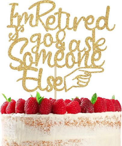 غلاف كعكة التقاعد، I'm Retired/The Legend has Retired، زينة كعكة التقاعد السعيدة والمضحكة باللون الذهبي اللامع in Kuwait