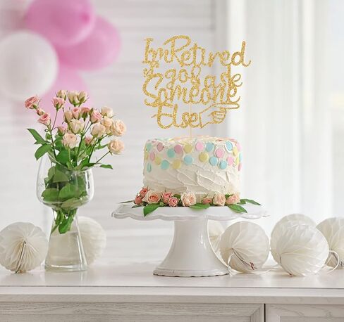 غلاف كعكة التقاعد، I'm Retired/The Legend has Retired، زينة كعكة التقاعد السعيدة والمضحكة باللون الذهبي اللامع in Kuwait