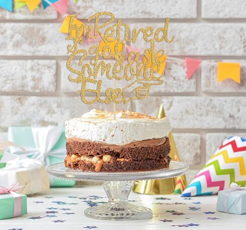 غلاف كعكة التقاعد، I'm Retired/The Legend has Retired، زينة كعكة التقاعد السعيدة والمضحكة باللون الذهبي اللامع in Kuwait