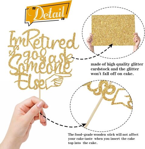 غلاف كعكة التقاعد، I'm Retired/The Legend has Retired، زينة كعكة التقاعد السعيدة والمضحكة باللون الذهبي اللامع in Kuwait