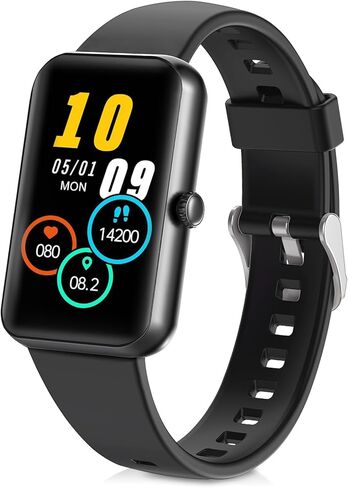 Fitness Tracker with Blood Oxygen,Blood Pressure, Sleep,24/7 Heart Rate Monitor,IP68 Waterproof Activity Trackers and Calorie Smart Watch with Step Tracker,Step Counter for Women Men(Black) in Kuwait