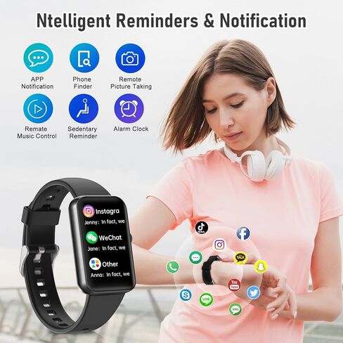 Fitness Tracker with Blood Oxygen,Blood Pressure, Sleep,24/7 Heart Rate Monitor,IP68 Waterproof Activity Trackers and Calorie Smart Watch with Step Tracker,Step Counter for Women Men(Black) in Kuwait