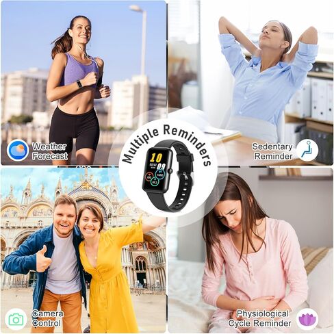 Fitness Tracker with Blood Oxygen,Blood Pressure, Sleep,24/7 Heart Rate Monitor,IP68 Waterproof Activity Trackers and Calorie Smart Watch with Step Tracker,Step Counter for Women Men(Black) in Kuwait