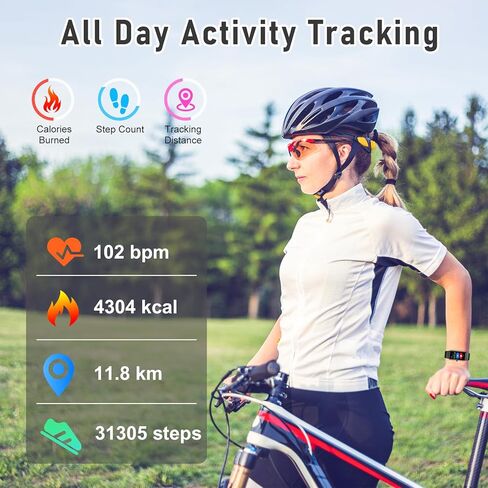 Fitness Tracker with Blood Oxygen,Blood Pressure, Sleep,24/7 Heart Rate Monitor,IP68 Waterproof Activity Trackers and Calorie Smart Watch with Step Tracker,Step Counter for Women Men(Black) in Kuwait