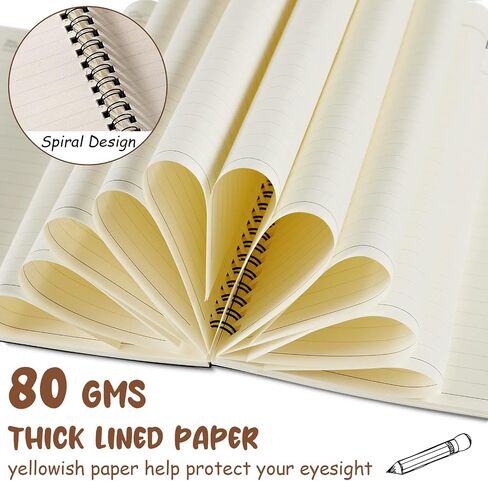 20 Pack A5 Spiral Notebook College Ruled Spiral Notebook Bulk 5.5 x 8.3 Inch Hardcover Notebooks Lined Travel Writing Notebooks Journal Notepad, 50 Sheets 100 Pages (Black, Kraft) in Saudi Arabia