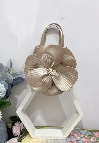 Women's Floral Clutch Purse PU Leather Flower Evening Bags Party Prom Handbag Wedding Crossbody Bucket Purse in Saudi Arabia