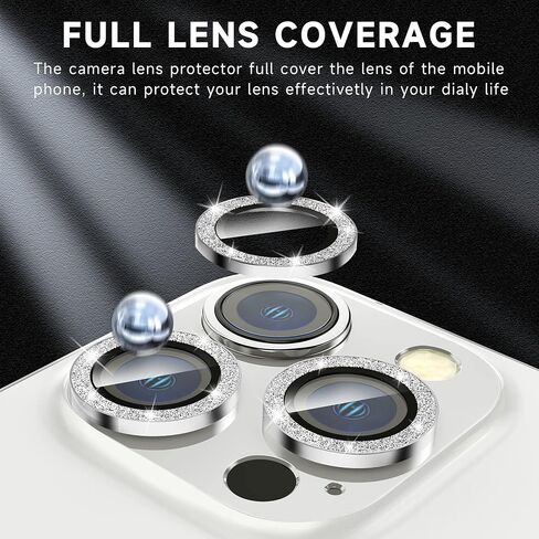 [3+1] for iPhone 14 Pro Max/iPhone 14 Pro Camera Lens Protector, 9H Tempered Glass [Anti Scrach] Metal Individual Ring Camera Screen Protector Cover for iPhone 14 Pro/Pro Max,Glitter in Saudi Arabia