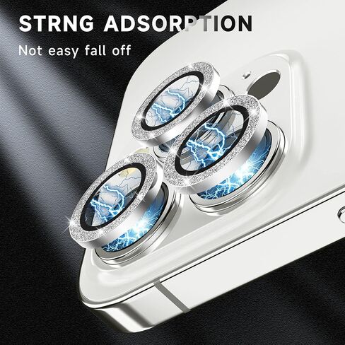 [3+1] for iPhone 14 Pro Max/iPhone 14 Pro Camera Lens Protector, 9H Tempered Glass [Anti Scrach] Metal Individual Ring Camera Screen Protector Cover for iPhone 14 Pro/Pro Max,Glitter in Saudi Arabia