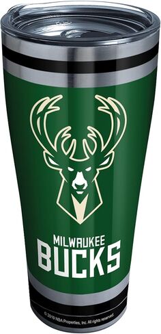كوب Tervis NBA Milwaukee Bucks معزول بثلاثة جدران، 30 أونصة من الفولاذ المقاوم للصدأ، سويش in Saudi Arabia