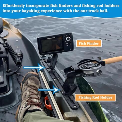 حامل كروي عالمي مقاس 1 بوصة مع ملحق T-Bolt لقوارب الكاياك - متوافق مع ملحقات ذاكرة الوصول العشوائي (RAM)، مثالي لمكتشفي الأسماك، وقضيب الصيد، وكاميرات الحركة، وملحقات تثبيت مسار الكاياك in Kuwait