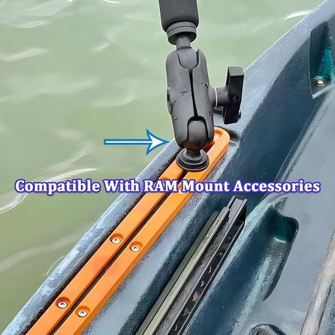 حامل كروي عالمي مقاس 1 بوصة مع ملحق T-Bolt لقوارب الكاياك - متوافق مع ملحقات ذاكرة الوصول العشوائي (RAM)، مثالي لمكتشفي الأسماك، وقضيب الصيد، وكاميرات الحركة، وملحقات تثبيت مسار الكاياك in Kuwait