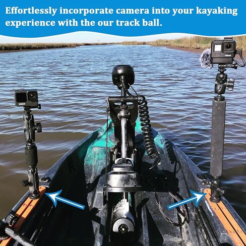 حامل كروي عالمي مقاس 1 بوصة مع ملحق T-Bolt لقوارب الكاياك - متوافق مع ملحقات ذاكرة الوصول العشوائي (RAM)، مثالي لمكتشفي الأسماك، وقضيب الصيد، وكاميرات الحركة، وملحقات تثبيت مسار الكاياك in Kuwait